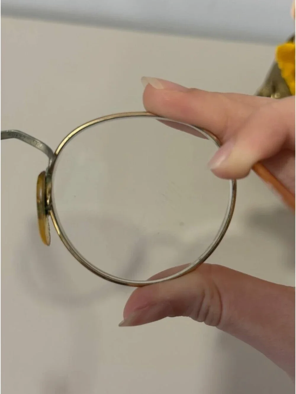 Vintage Round Clip On Sunglasses Luxottica Italy Cable Temple Japan 49x22